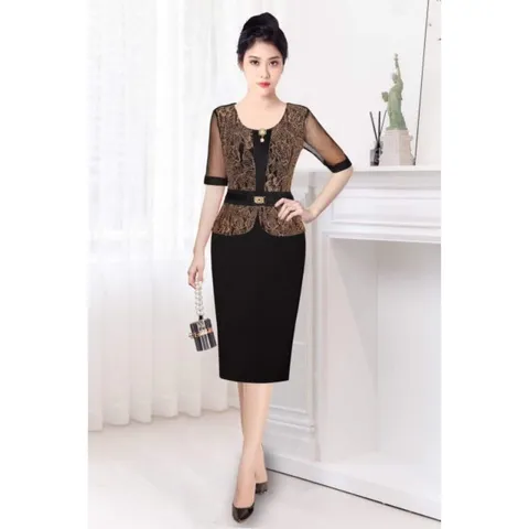 đầm trung niên cao cấp .chất vải solen mền mịn. co giản nhẹ..phom dài. có lót trong. sang trọng Giá 290k Hàng có sẵn