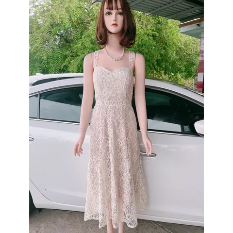 ▪️▪️H.àng m.ới v.ề  - 𝘏𝘢̀𝘯𝘨 𝘤𝘰́ 𝘴𝘢̆̃n giao ngay 🌵🌵🌵Đầm midi ren nude🌵