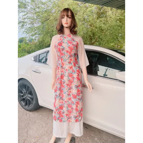 Set áo dài hoa tay lỡ  + quần chất voan tơ lụa cao cấp , mịn free size dưới 58kg  vừa  🥰🥰🥰🥰🥰🥰🥰🥰🥰🥰🥰🥰 Giá 299k/ cả set