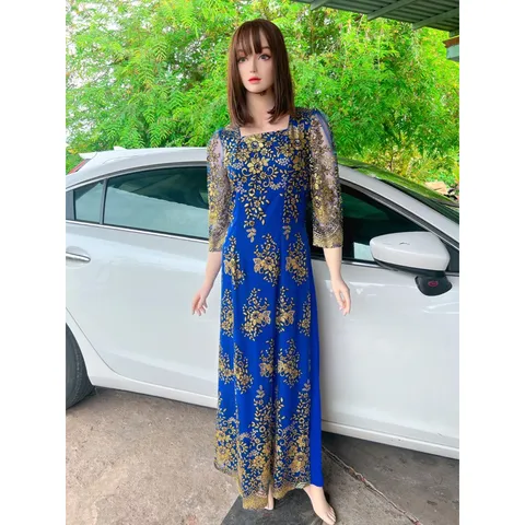 Đầm dạ hội  áo dài kim sa bên trong đã có váy nên không cần mua thêm quần  Hàng siêu đẹp, kim sa cầu kỳ sang trọng