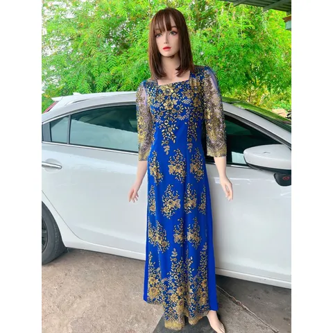 Đầm dạ hội  áo dài kim sa bên trong đã có váy nên không cần mua thêm quần  Hàng siêu đẹp, kim sa cầu kỳ sang trọng