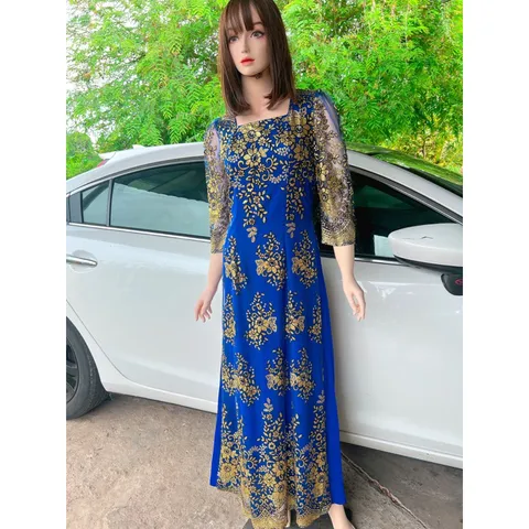 Đầm dạ hội  áo dài kim sa bên trong đã có váy nên không cần mua thêm quần  Hàng siêu đẹp, kim sa cầu kỳ sang trọng