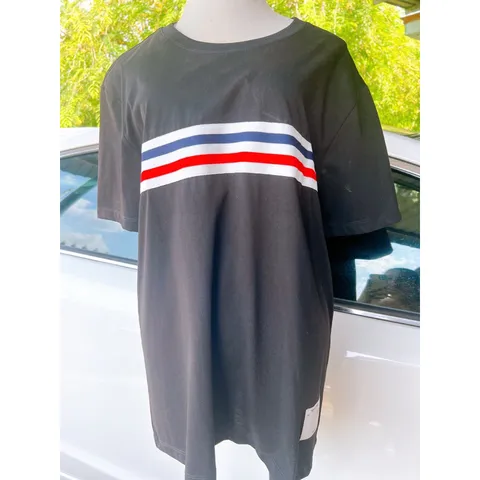 Áo thun tay lỡ kẻ sọc form rộng vải cotton co dãn, hàng Quảng Châu Giá 190k Hàng có sẵn giao ngay 3XL nam nữ đều mặc đẹp