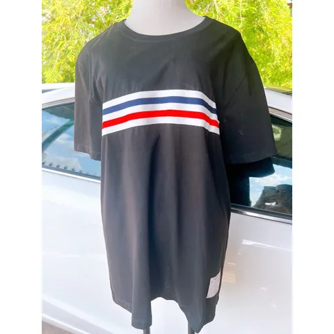 Áo thun tay lỡ kẻ sọc form rộng vải cotton co dãn, hàng Quảng Châu Giá 190k Hàng có sẵn giao ngay 3XL nam nữ đều mặc đẹp