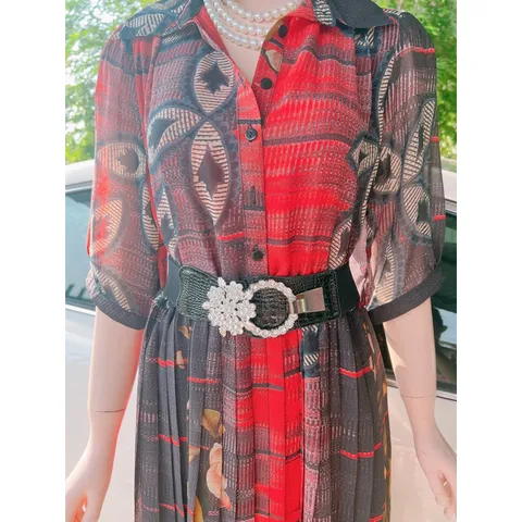đầm vintage dập ly  chất liệu vải lụa, von, tằm mặc nhẹ nhàng thoải mái lịch sử sang trọng quý phái tôn dáng form chuẩn