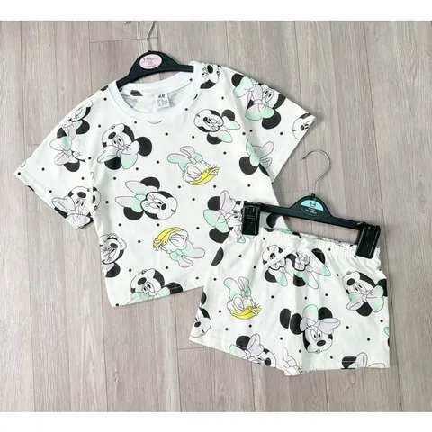Set mickey màu trắng CHẤT COTTON 100% LÀ CỰC PHẨM  Be Trên 25kg mặc Giá 160k/ cả bộ, hàng có sẵn giao ngay