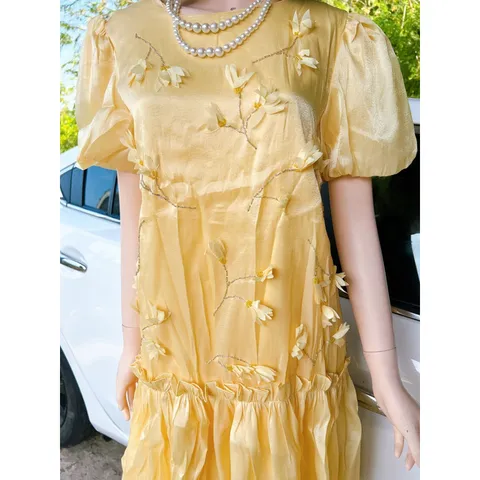 VÁY BABYDOLL THIẾT KẾ HOA NỔI REN ĐẸP- ĐẦM CÔNG SỞ VÁY DỰ TIỆC CHẤT MỀM ĐẸP Giá 290k Hàng có sẵn giao ngay S Màu kem