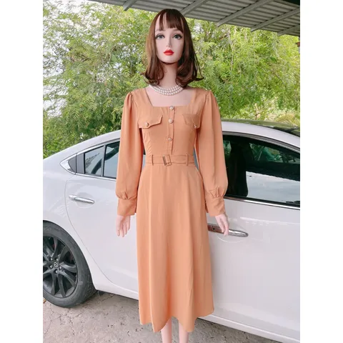 Đầm feesize 40-65kg , bo thun co giãn sau lưng dễ chịu Giá 290k Màu nude Hàng có sẵn giao ngay Đầm siêu đẹp