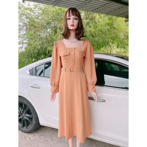 Đầm feesize 40-65kg , bo thun co giãn sau lưng dễ chịu Giá 290k Màu nude Hàng có sẵn giao ngay Đầm siêu đẹp