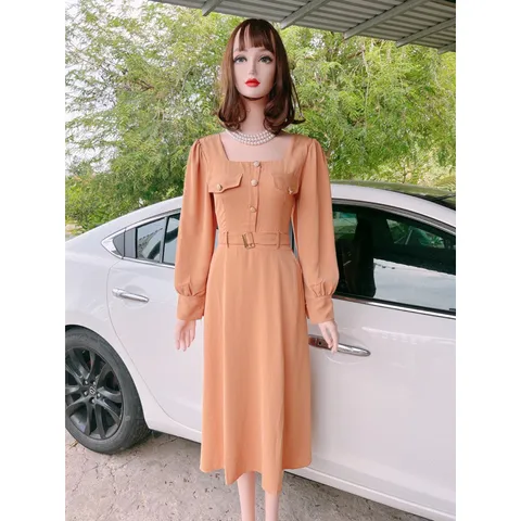 Đầm feesize 40-65kg , bo thun co giãn sau lưng dễ chịu Giá 290k Màu nude Hàng có sẵn giao ngay Đầm siêu đẹp