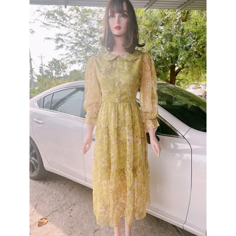 Đầm  hoa thiết kế   Hàng có sẵn giao ngay XL Size lớn Chất liệu tơ 2 lớp xịn cao cấp Giá 350k Hang Quảng Châu