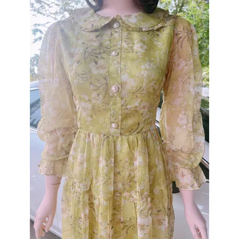 Đầm  hoa thiết kế   Hàng có sẵn giao ngay XL Size lớn Chất liệu tơ 2 lớp xịn cao cấp Giá 350k Hang Quảng Châu