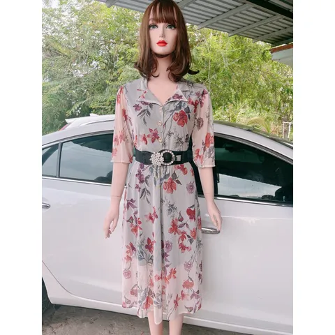 Chất liệu Thun lưới Hàng quảng châu Đầm hoa lưới có lót Giá 290k Hàng có sẵn giao ngay Co giãn nhiều