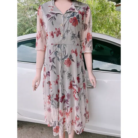 Chất liệu Thun lưới Hàng quảng châu Đầm hoa lưới có lót Giá 290k Hàng có sẵn giao ngay Co giãn nhiều