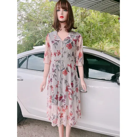 Chất liệu Thun lưới Hàng quảng châu Đầm hoa lưới có lót Giá 290k Hàng có sẵn giao ngay Co giãn nhiều