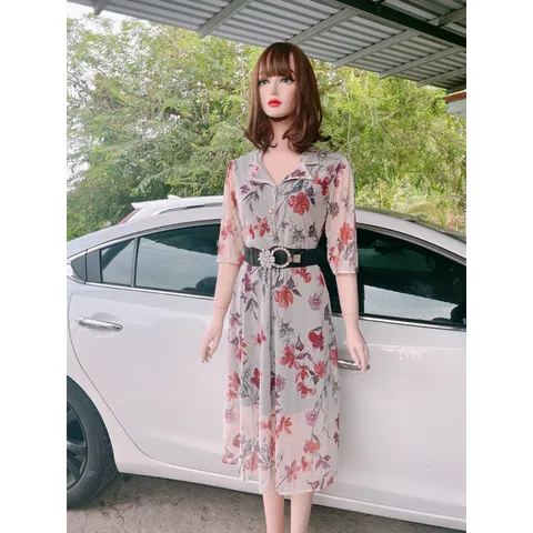 Chất liệu Thun lưới Hàng quảng châu Đầm hoa lưới có lót Giá 290k Hàng có sẵn giao ngay Co giãn nhiều