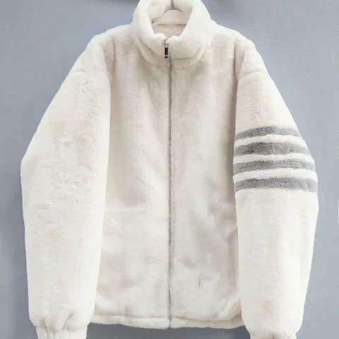 Áo khoác lông sọc tay  Áo khoác ngoài unisex phom rộng kiểu dáng Hàn quốc trẻ trung, năng động  Áo Khoác Lông Lông Mịn