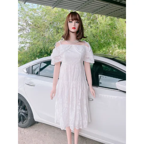 💋 Mẫu váy dài dáng xòe xinh hết nấc luôn ạ  mặc trễ vai hay kéo lên che bắp tay đều ổn luôn nha ✨