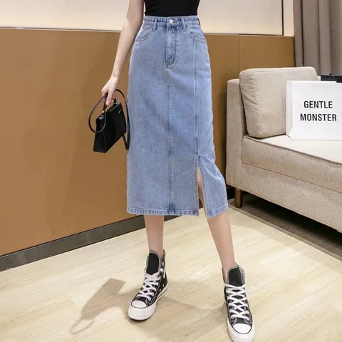 Chân Váy Jeans Nữ Dáng Dài  Xẻ Tà Hàng cao cấp Có đủ size từ S đến 3XL ( dưới 75kg) Hàng có sẵn giao ngay Hàng QC