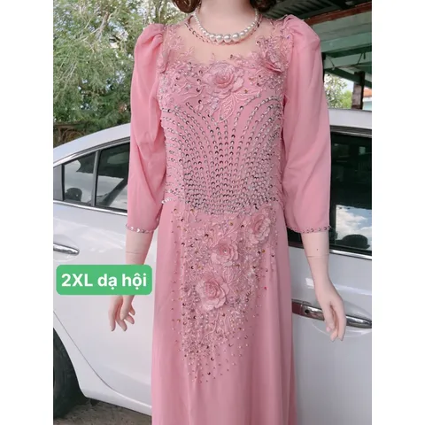 Đầm dạ hội màu hồng phấn siêu đẹp