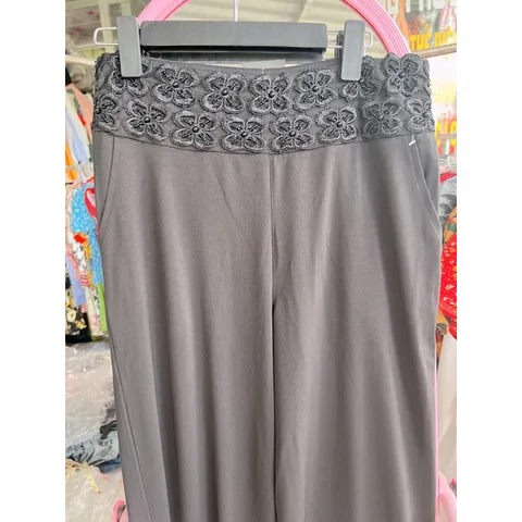 Quần Nữ Ống Rộng lưng có hoạ tiết đẹp Co Giãn 4 Chiều Phong Cách Thời Trang Siêu Đẹp Hình thật sản phẩm Giá 200k