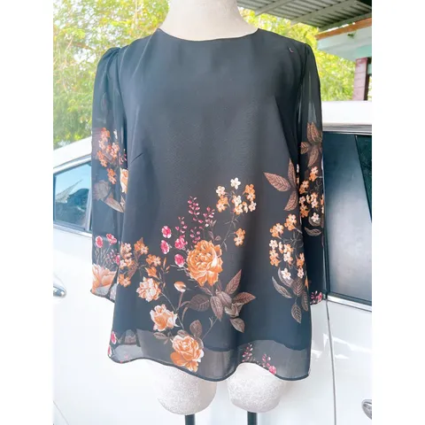 Áo Lụa Mango Cao Cấp Họa Tiết Hoa In 3D Sang Trọng Giá 190k Hàng có sẵn giao ngay Hàng 2 lớp siêu đẹp