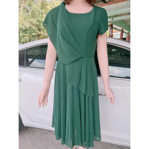Đầm Xếp Ly Phong Cách Thời Trang Pháp  Giá 299k Hàng coa sẵn giao ngay Mày xanh Chất liệu 2 lớp Coa sẵn mút ngực