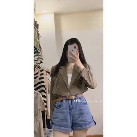 ÁO BLAZER CROP SIÊU HOT HÀNG QC CAO  CẤP SIÊU ĐẸP Ạ 💰💰giá 170k Chất boy cát tuyết siêu đẹp Y chụp thật💯🥀