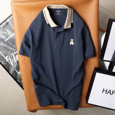 Áo Polo Nam Cổ Bẻ Tedear, Áo Thun Nam Vải Cá Sấu Cotton Cao Cấp Với màu đen, xanh đen và màu kem Giá 190k