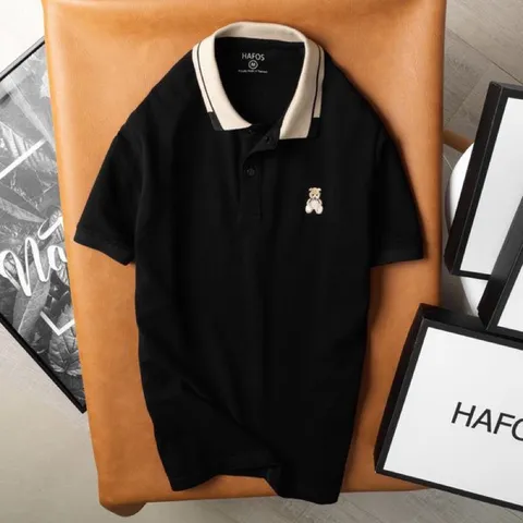 Áo Polo Nam Cổ Bẻ Tedear, Áo Thun Nam Vải Cá Sấu Cotton Cao Cấp Với màu đen, xanh đen và màu kem Giá 190k