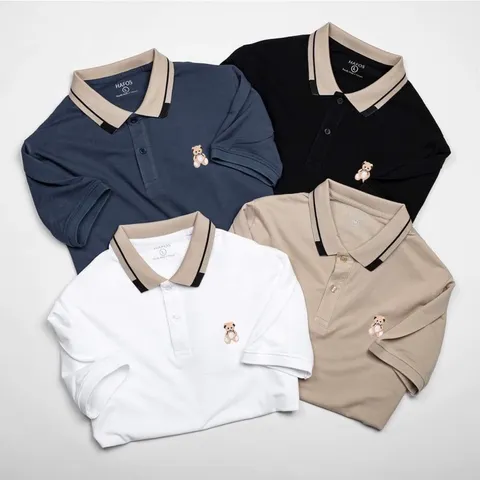 Áo Polo Nam Cổ Bẻ Tedear, Áo Thun Nam Vải Cá Sấu Cotton Cao Cấp Với màu đen, xanh đen và màu kem Giá 190k