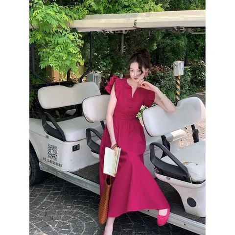 Đầm  Phong Cách Pháp Cổ Điển  Hàng đẹp cao cấp Phía sau dây kéo kèo dây buộc eo Giá 299k Hàng có sẵn giao ngay