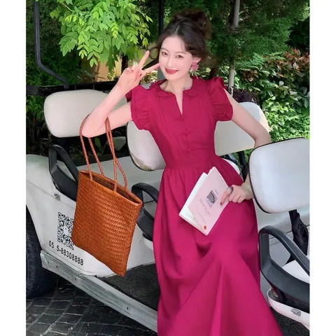 Đầm  Phong Cách Pháp Cổ Điển  Hàng đẹp cao cấp Phía sau dây kéo kèo dây buộc eo Giá 299k Hàng có sẵn giao ngay