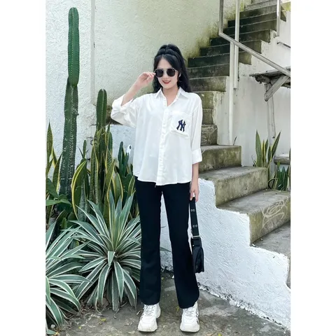 Áo Sơ Mi unisex siêu hot tại hàn quốc dành cho nam nữ các cặp đôi phong cách trẻ Giá 190k Hàng có sẵn giao ngay