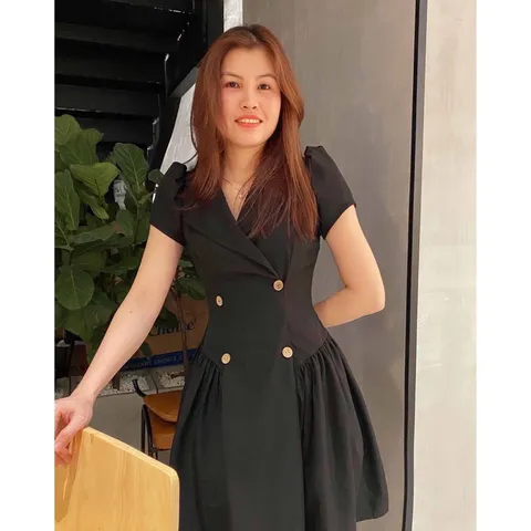 Đầm Vest Tafta Dự Tiệc Công Sở Phối Nút Sang Chảnh Giá 290k Hàng có sẵn giao ngay Chất liệu tapta đẹp