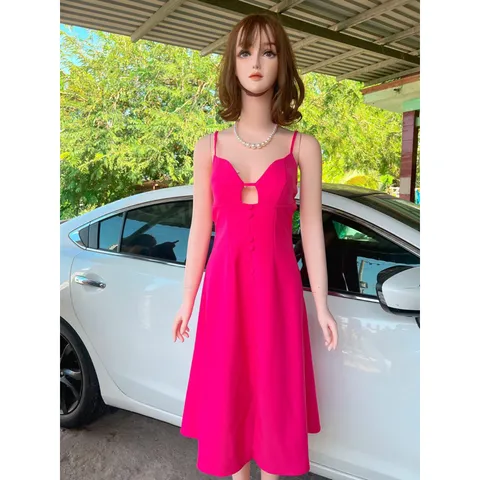 Đầm  hai dây maxi, Váy dáng dài xòe điệu đà, hở lưng phối xẻ quyến rũ, yêu kiều Giá 290k Hàng có sẵn giao ngay