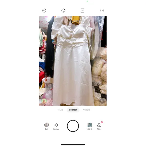 Đầm xoè cổ U đính ngọc  trước ngực tay phồng nhúng cột nơ tiểu thư Giá 290k Màu trắng  Chất liệu lụa 2 lớp xịn