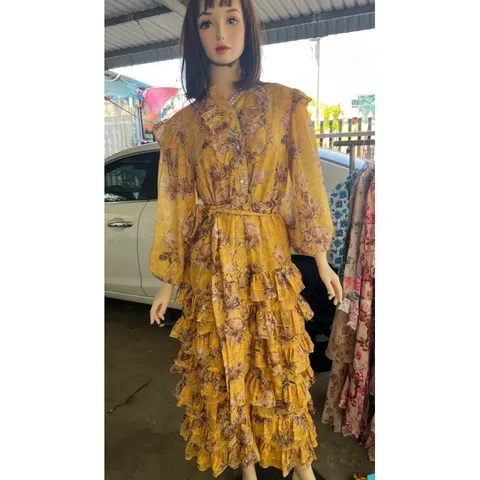 3 màu Váy voan maxi công chúa cổ tàu nhiều tầng dáng dài ảnh thật Giá 370k Hàng coa sẵn giao ngay Hang Quảng Châu