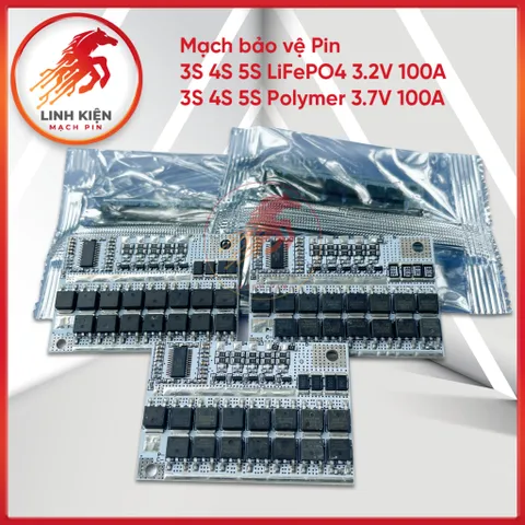 Bo mạch bảo vệ sạc pin polyme LifePo4 Lmo Ternary Li-ion 3S/4S/5S BMS 3.2V 3.7V 100A (01)