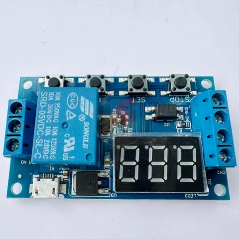 Dc 6-30V Hỗ Trợ Micro USB 5V Màn Hình LED Tự Động Hóa Chu Kỳ Trễ Hẹn Giờ, Điều Khiển Tắt Công Tắc (09)