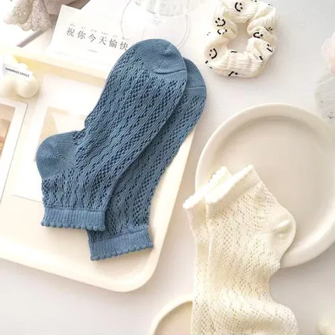 STM01 - Set 7 đôi tất vớ nữ ngắn mỏng thoáng khí thấm hút mồ hôi nhiều màu dễ phối