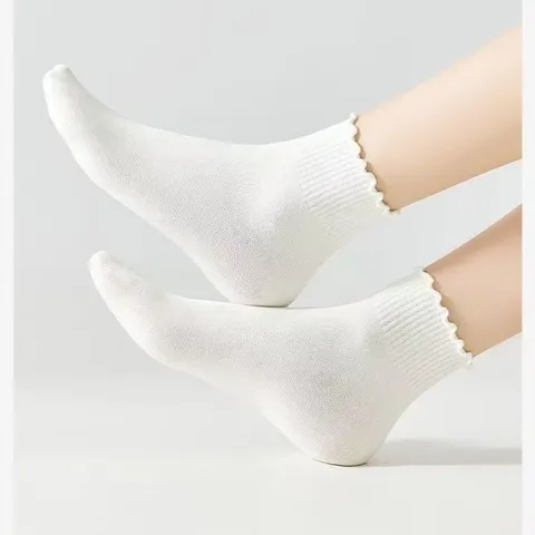 TVCV01 - Tất vớ nữ cổ bèo cotton nguyên chất thoáng khí nữ tính phong cách Hàn Quốc