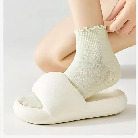 TVCV01 - Tất vớ nữ cổ bèo cotton nguyên chất thoáng khí nữ tính phong cách Hàn Quốc