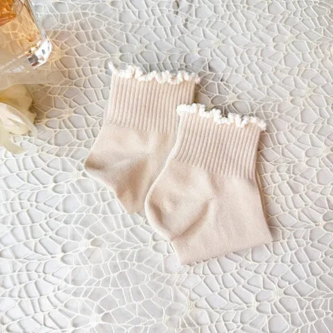 TVCV01 - Tất vớ nữ cổ bèo cotton nguyên chất thoáng khí nữ tính phong cách Hàn Quốc