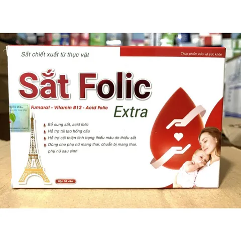 Sắt Folic Extra bổ sung sắt và acid folic, giảm thiếu máu do thiếu sắt, hỗ trợ quá trình tạo máu mil tui