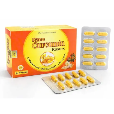 Viên dạ dày Nano Curcumin Rostex viêm loét dạ dày tá tràng trào ngược dạ dày thực quản nano curcumin gold d