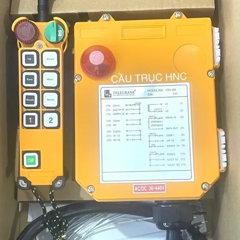 ✅ Điều Khiển từ xa Telecrane F24-8S, F24-10S, F24-12S, F24-20S 36V, 48V, 110V, 220V, 380V, 1 tốc độ, 8 kênh - 20 kênh