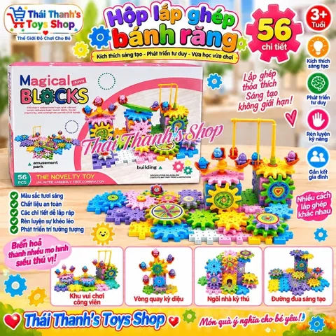 Hộp lắp ghép bánh răng size to - Đồ chơi nhựa an toàn cho bé