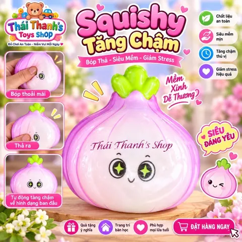 Squishy Củ Hành Tím siêu mềm siêu tăng chậm siêu đáng yêu