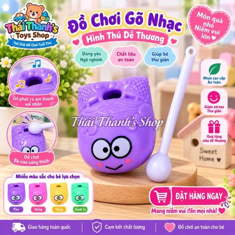 Đồ chơi nhựa gõ mõ giải nghiệp hình thú cưng đáng iu